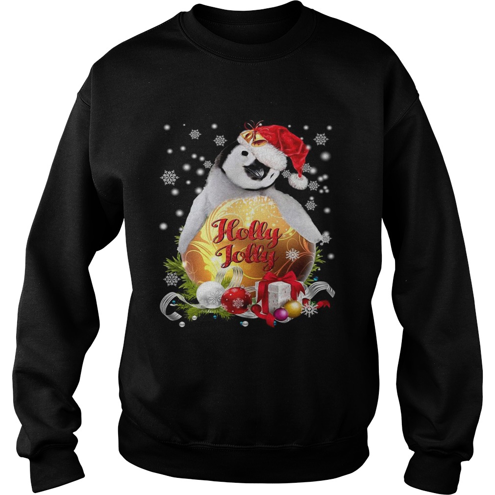 Penguin Santa holly jolly Merry Christmas  Sweatshirt