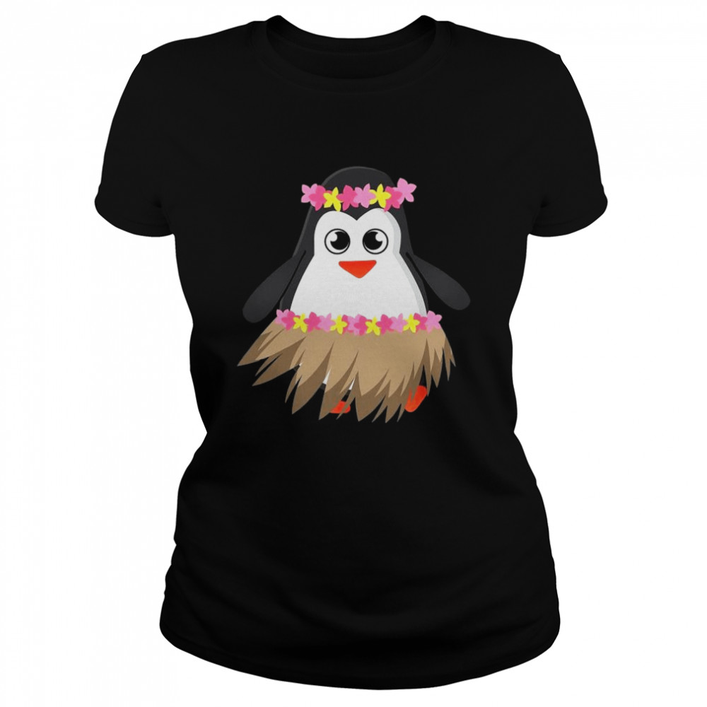 Penguin With Luau Costume Shirt Cool Hula Penguin  Classic Women's T-shirt