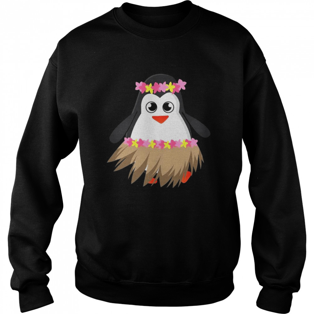 Penguin With Luau Costume Shirt Cool Hula Penguin  Unisex Sweatshirt