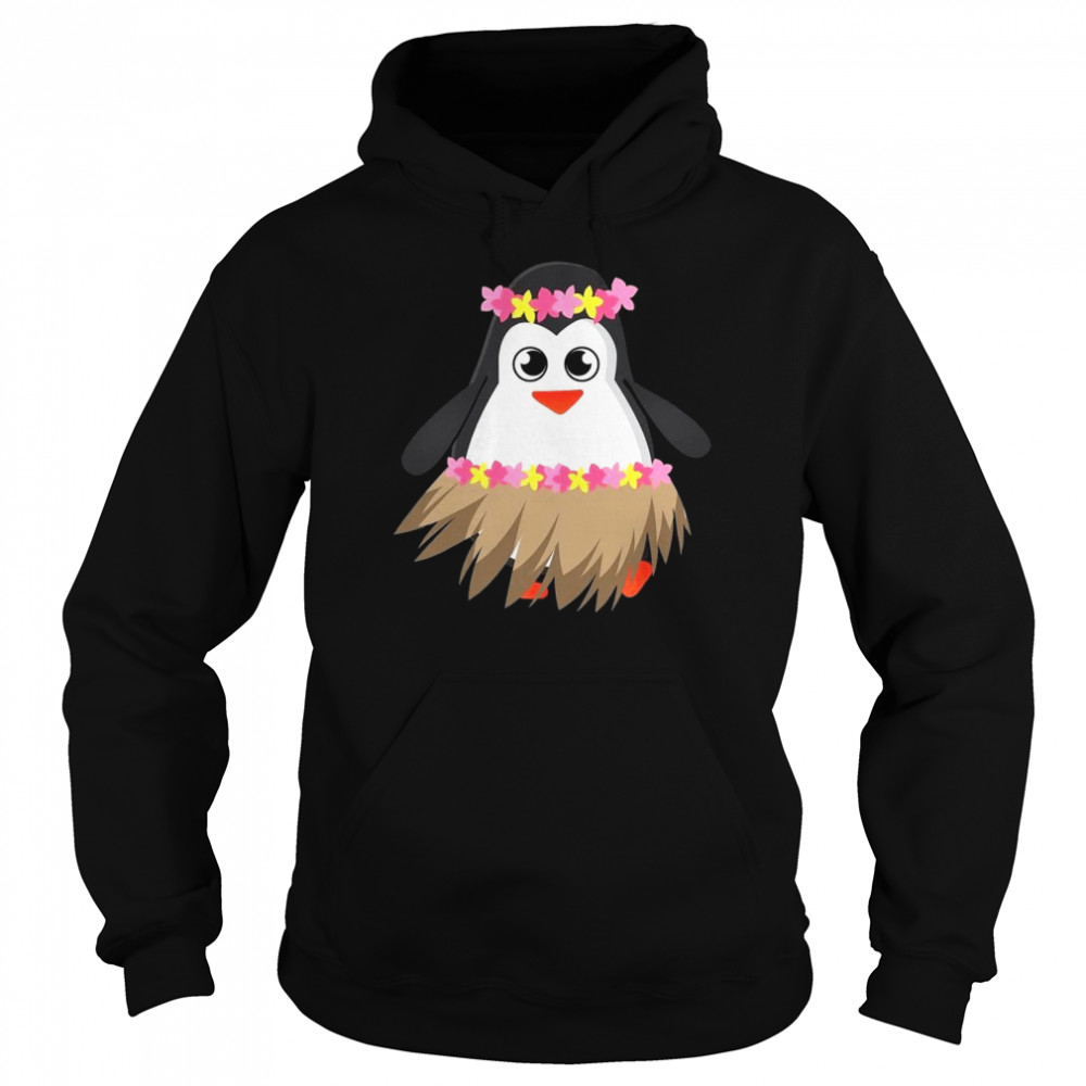 Penguin With Luau Costume Shirt Cool Hula Penguin  Unisex Hoodie