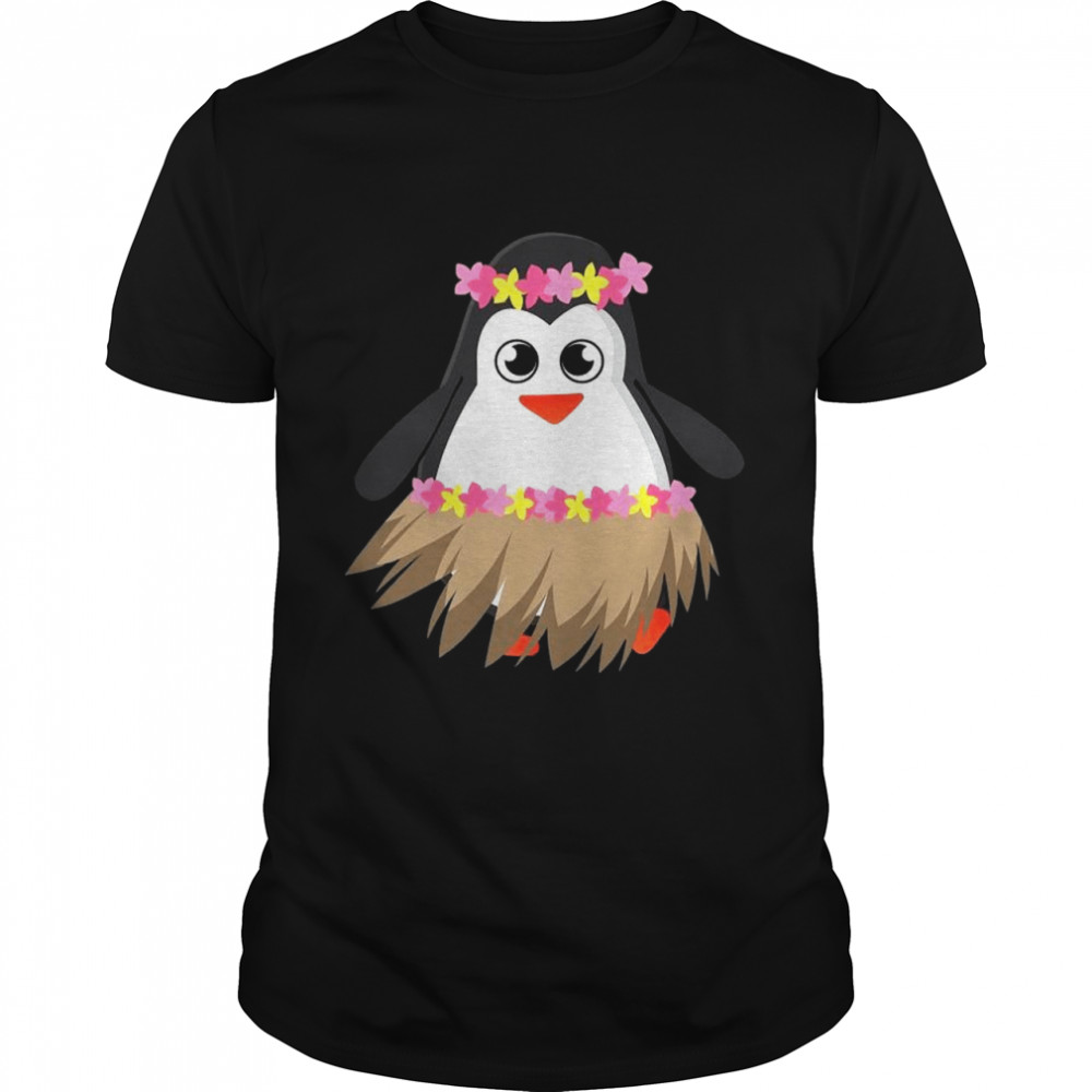 Penguin With Luau Costume Shirt Cool Hula Penguin  Classic Men's T-shirt