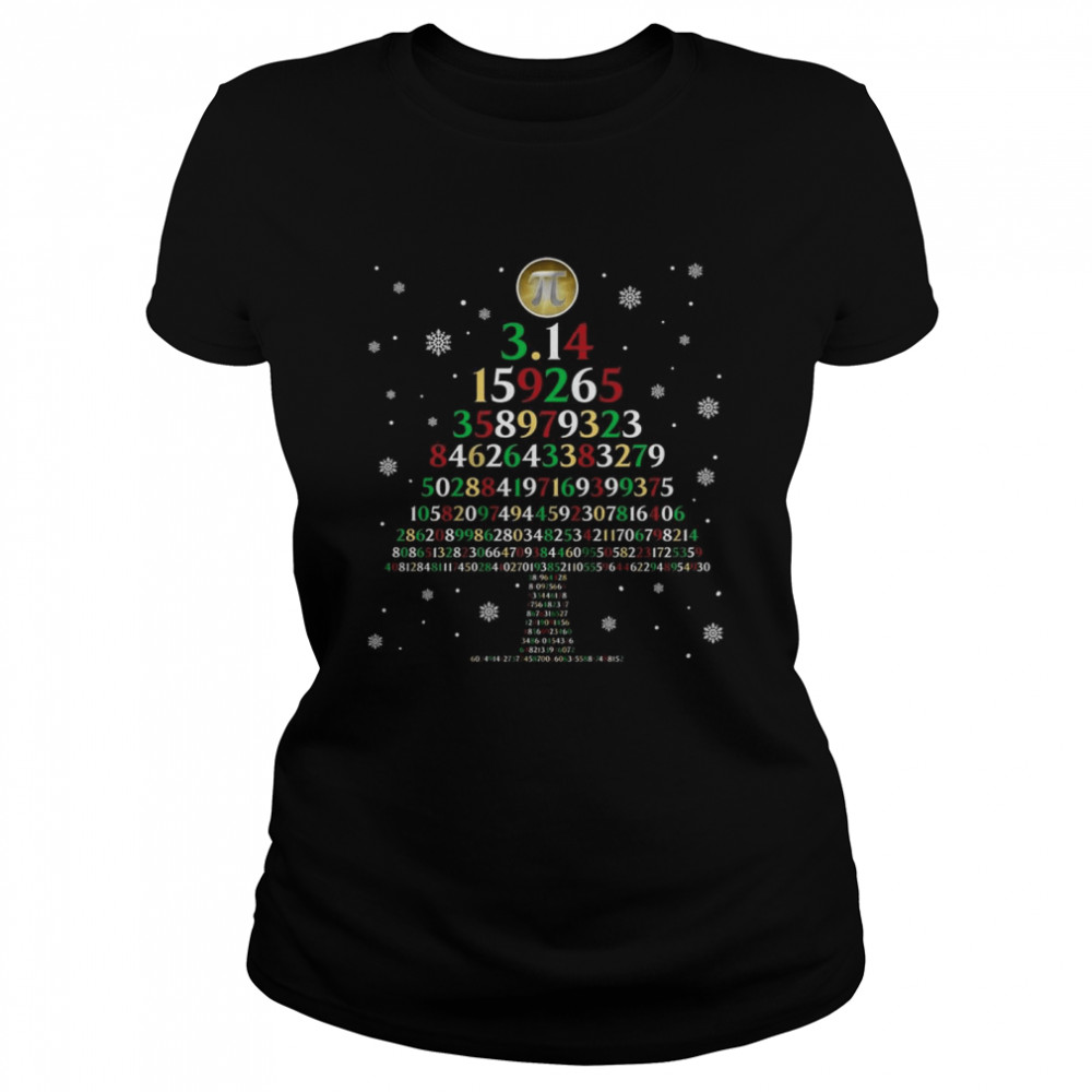 Pi 3.14159265 Tree Merry Christmas  Classic Women's T-shirt