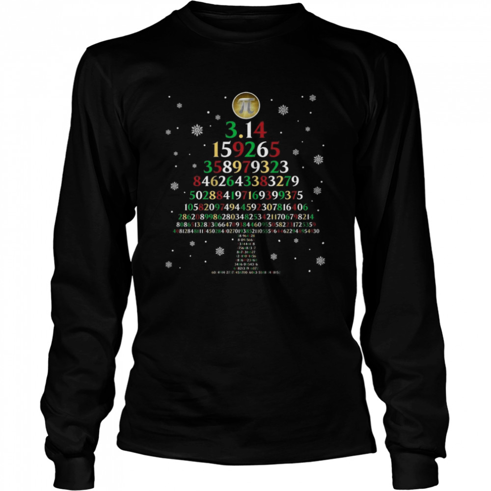 Pi 3.14159265 Tree Merry Christmas  Long Sleeved T-shirt