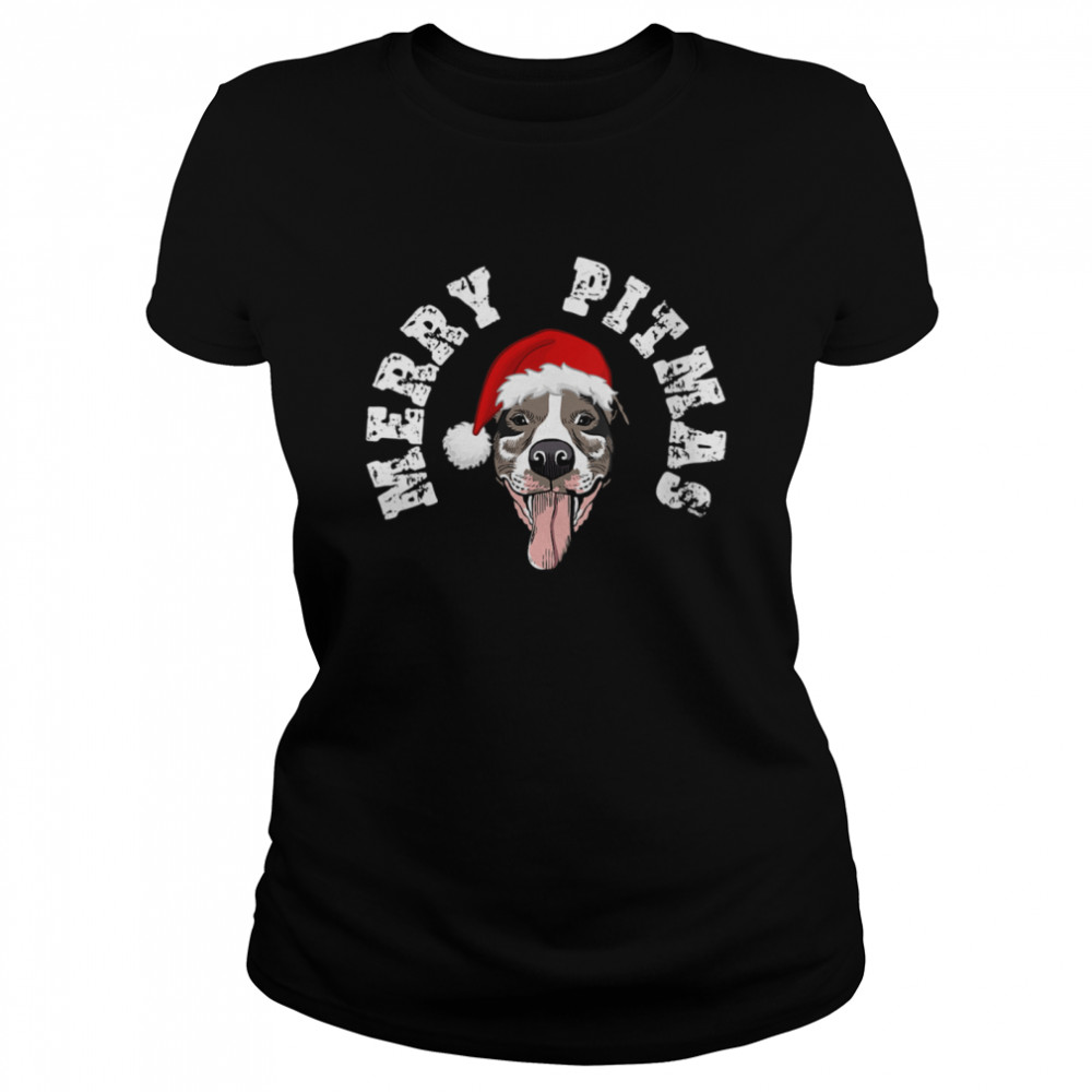 Pitbull Christmas Merry Pitmas  Classic Women's T-shirt