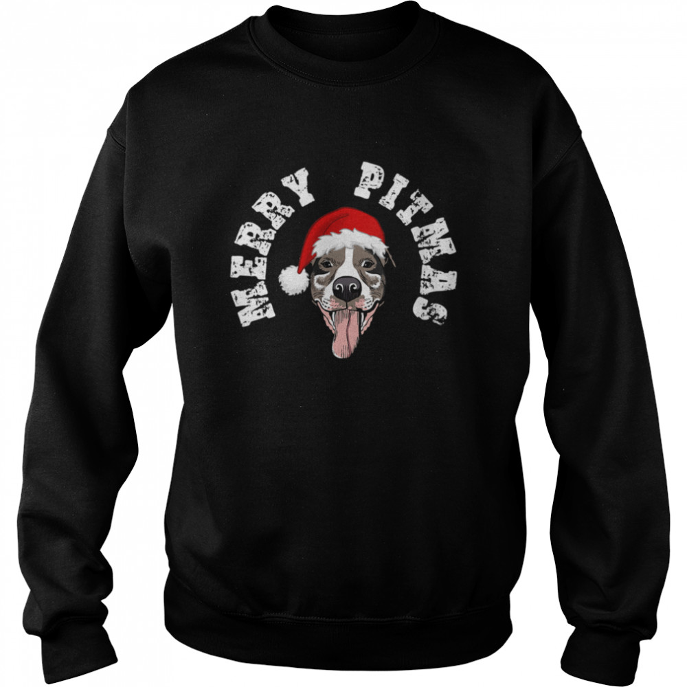 Pitbull Christmas Merry Pitmas  Unisex Sweatshirt