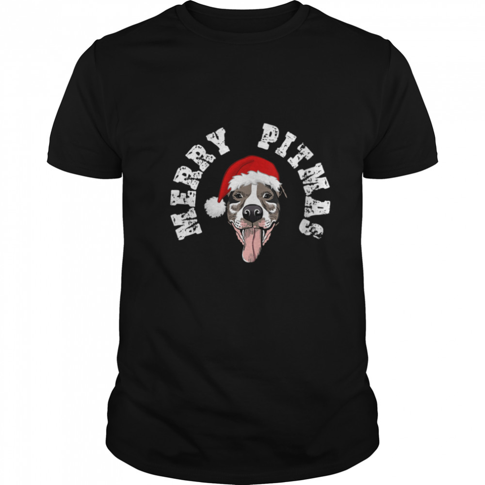 Pitbull Christmas Merry Pitmas  Classic Men's T-shirt