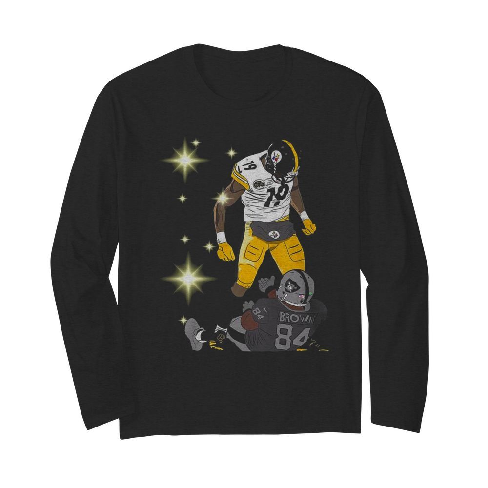 Pittsburgh Steelers JuJu Smith and Oakland Raiders Antonio Brown  Long Sleeved T-shirt 