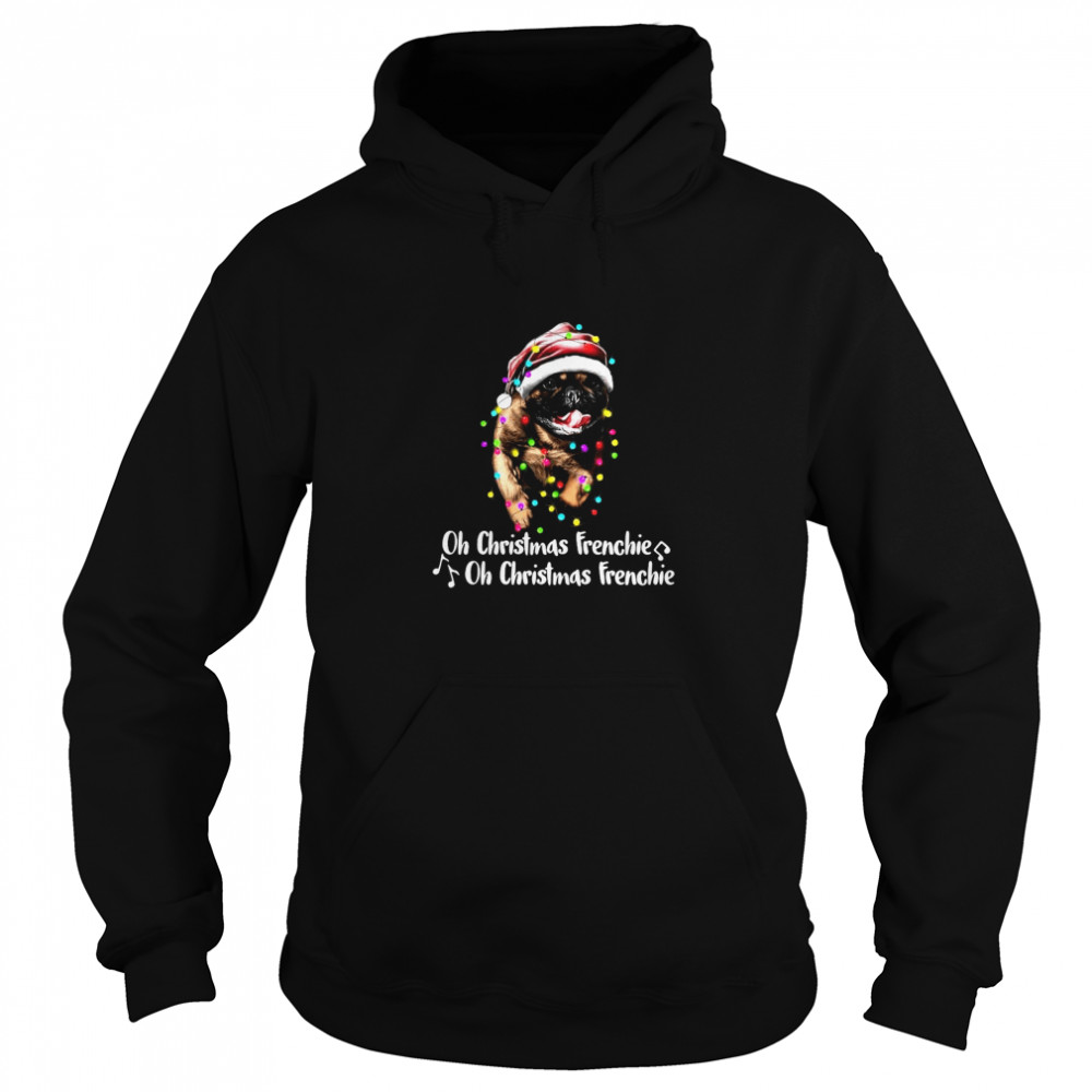 Pug Santa Oh Christmas Frenchie Oh Christmas Frenchie  Unisex Hoodie