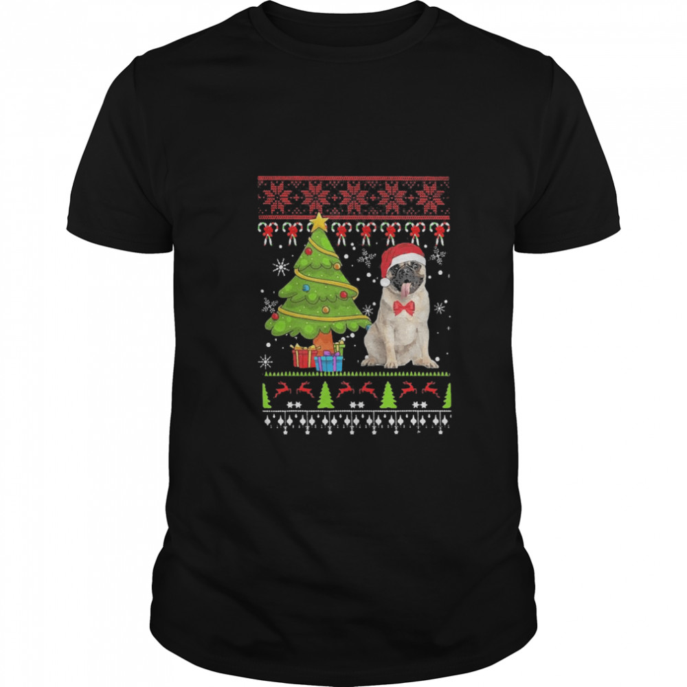 Pug Santa Ugly Merry Christmas Tree shirt