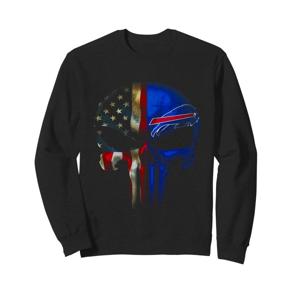 Punisher Skull American Flag Buffalo Bills  Unisex Sweatshirt