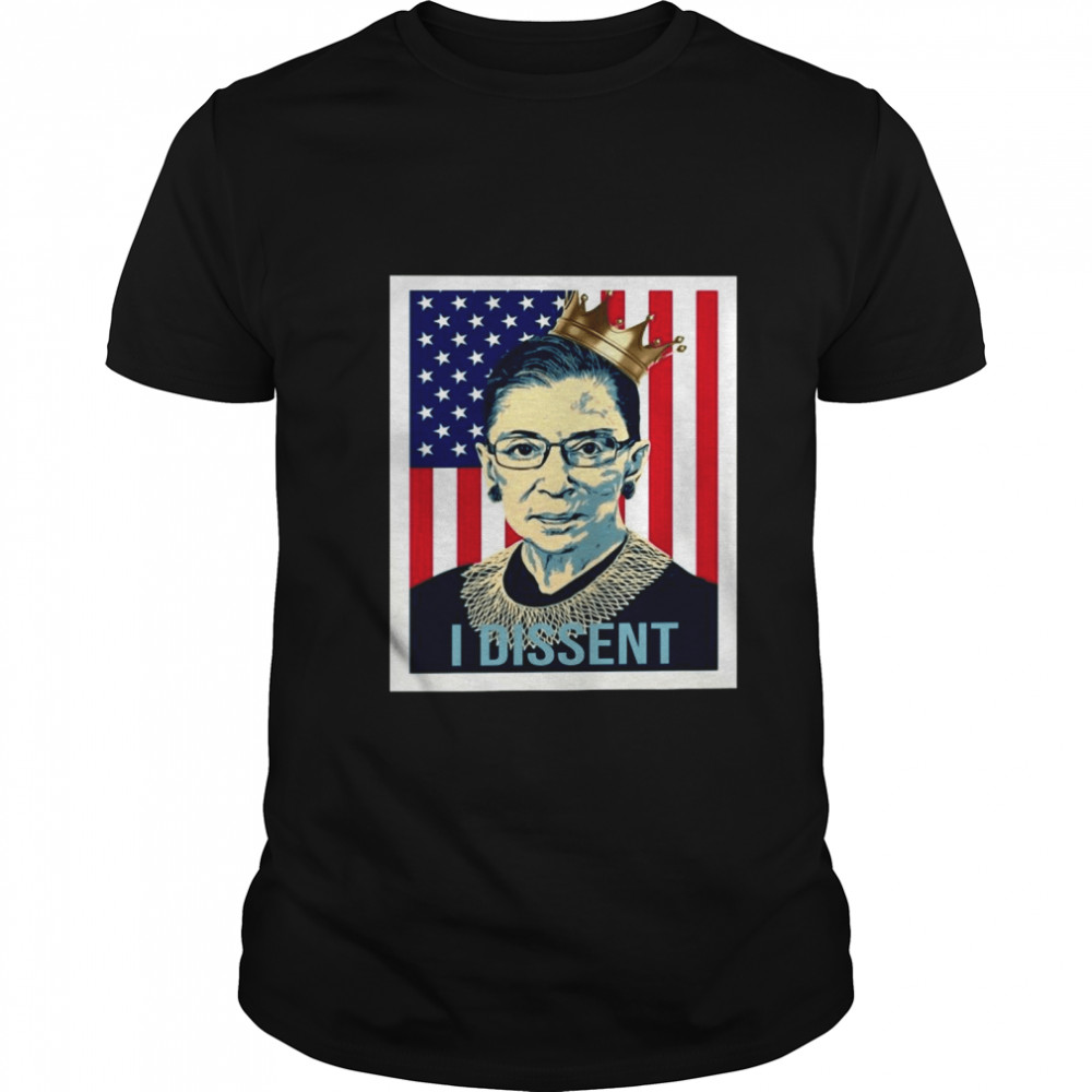 RBG Ruth Bader Ginsburg I Dissent American Flag  Classic Men's T-shirt