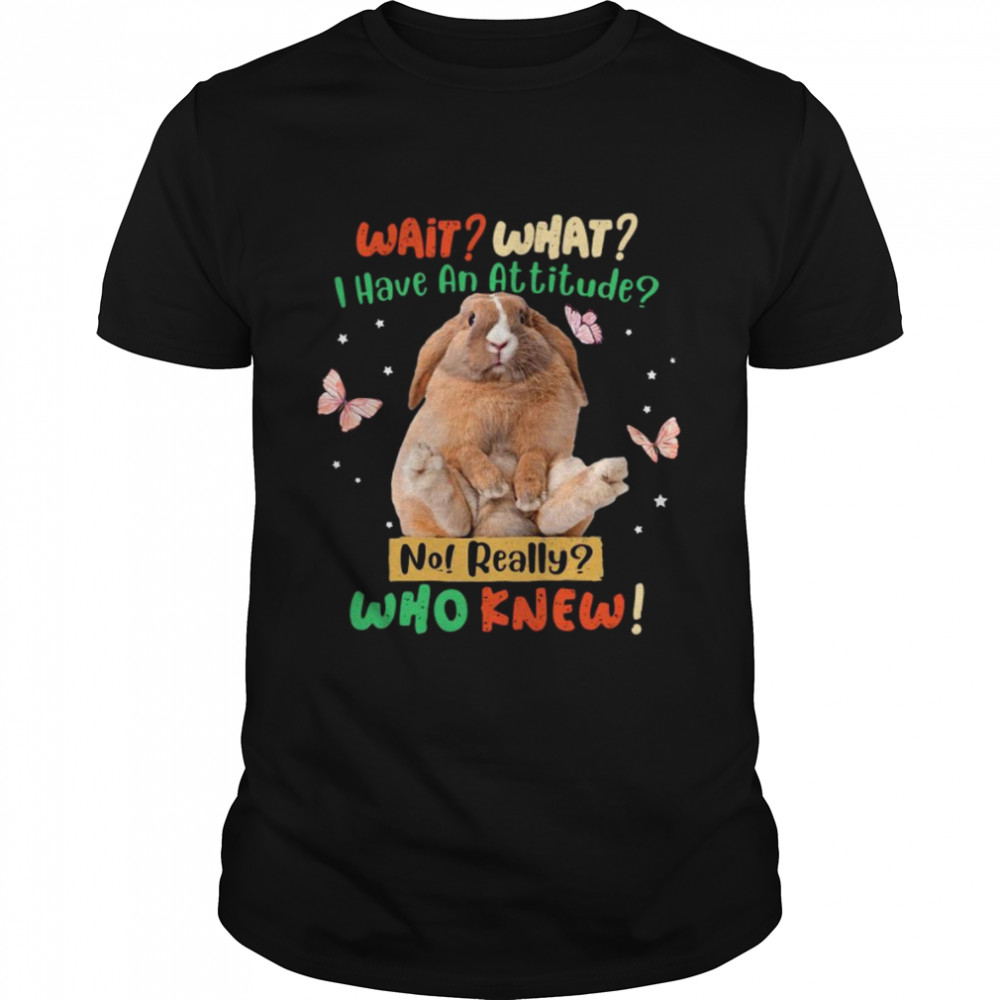 Rabbit Butterfly wait what I have an attitude no really who knew shirt