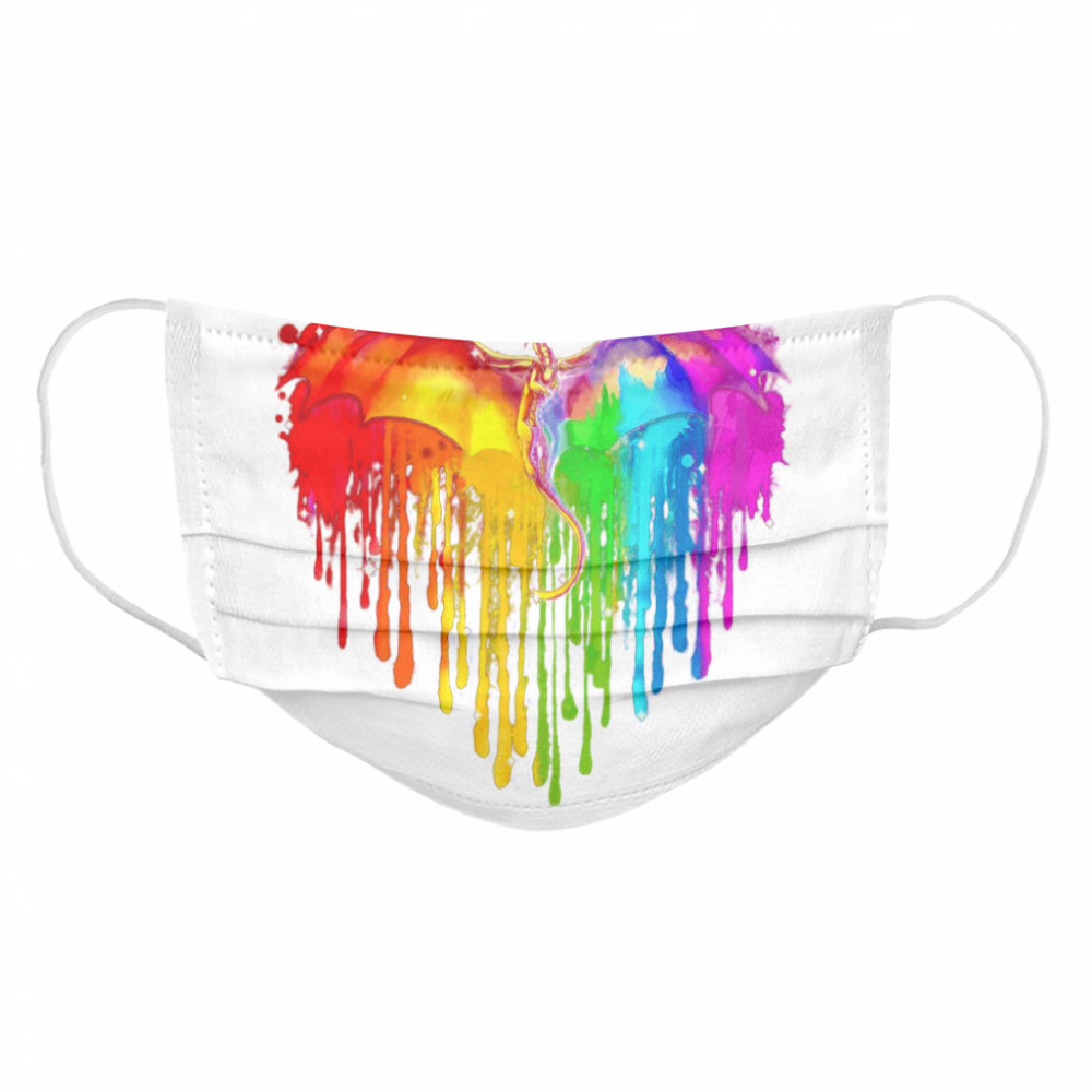 Rainbow Dragon LGBT Heart  Cloth Face Mask