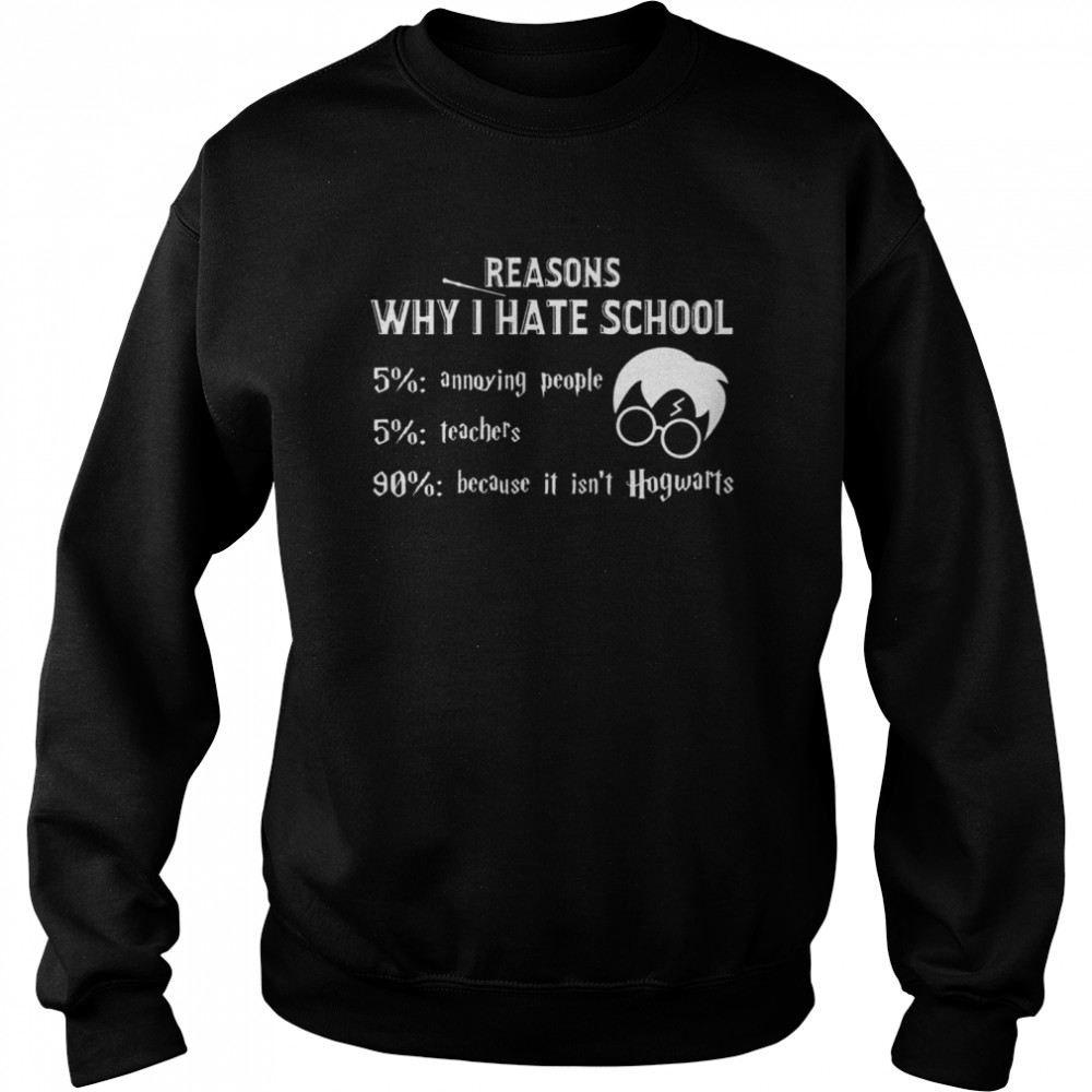 Reasons Why I Hate School It Isn’t Hogwarts Harry Potter  Unisex Sweatshirt