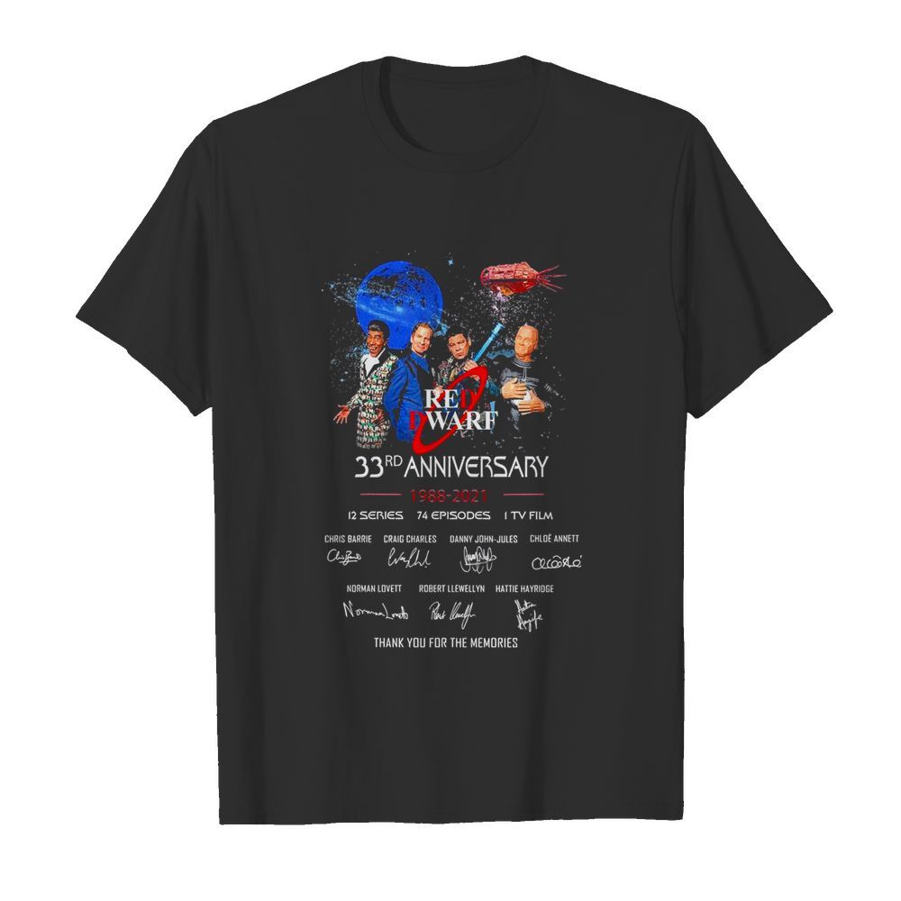 Red Dwarf 33rd anniversary thank you for the memories signatures shirt