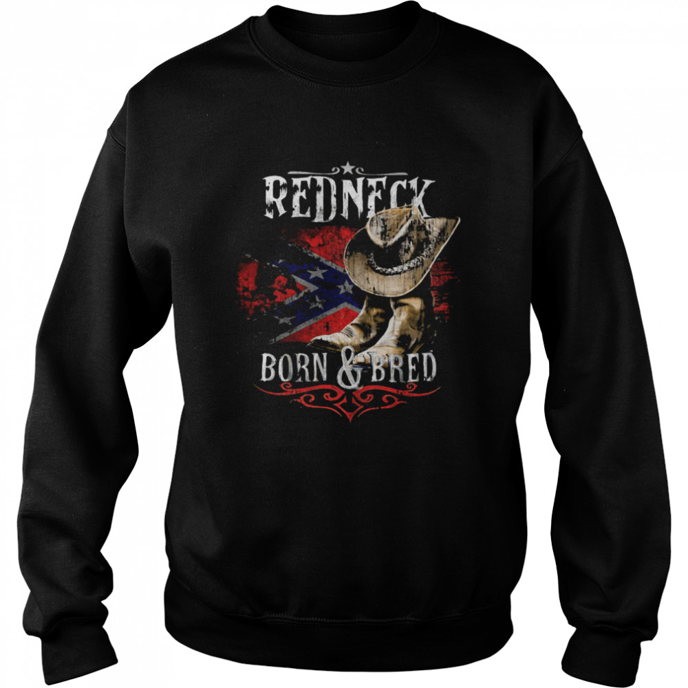 Redneck Born And Bred Cowboy Flag  Unisex Sweatshirt