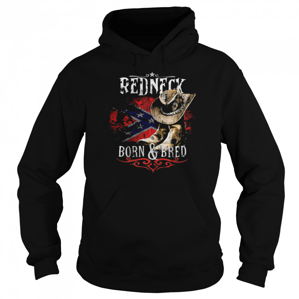 Redneck Born And Bred Cowboy Flag  Unisex Hoodie