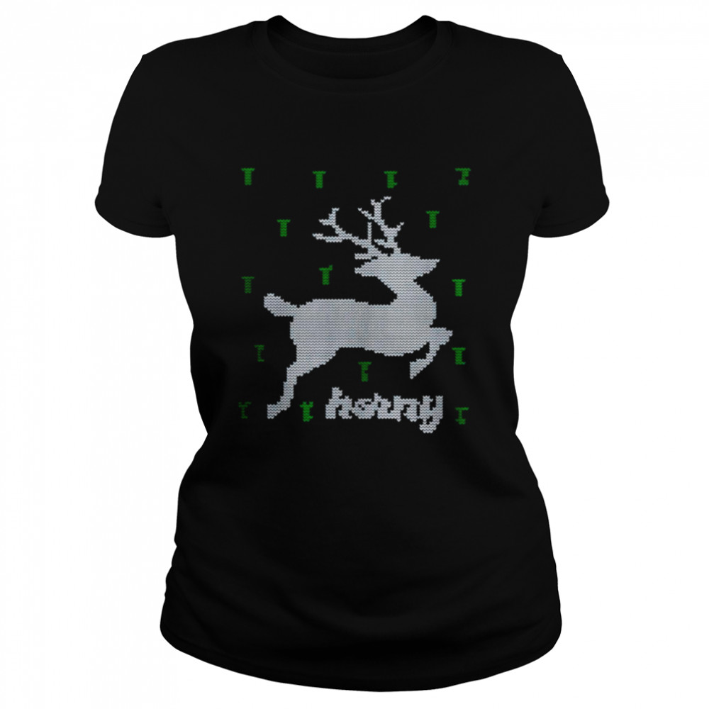 Reindeer Horny Ugly Christmas  Classic Women's T-shirt