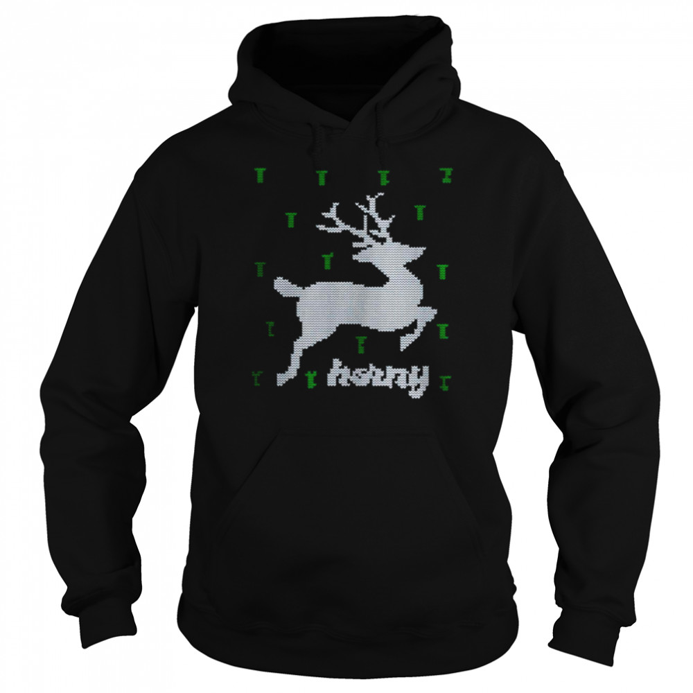 Reindeer Horny Ugly Christmas  Unisex Hoodie