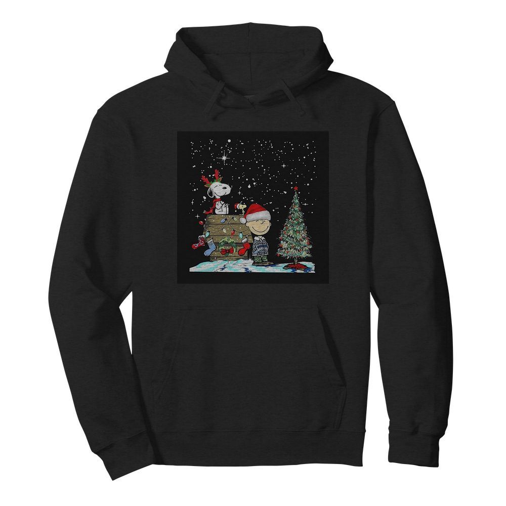 Reindeer Snoopy Santa Charlie Brown and Woodstock Christmas  Unisex Hoodie