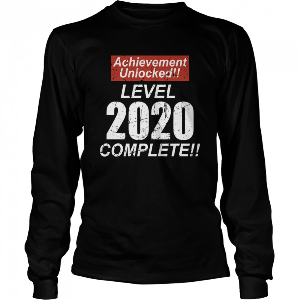 Retro Achievement Unlocked Level 2020 Complete  Long Sleeved T-shirt