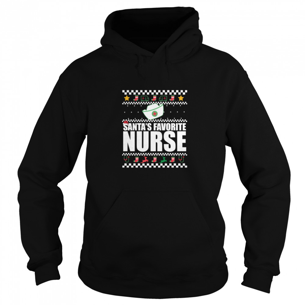 SANTAS FAVORITE NURSE Fun Christmas Meme  Unisex Hoodie