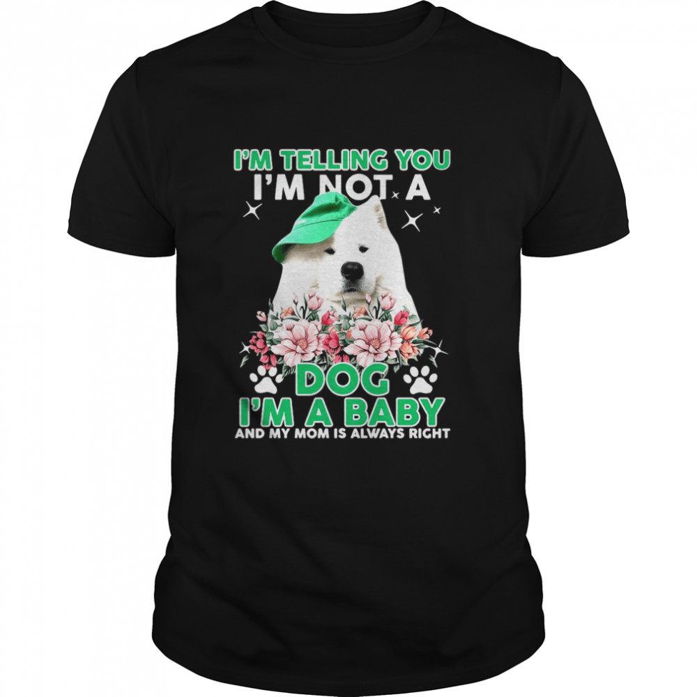 Samoyed Dog I’m Telling You I’m Not A Dog I’m A Baby And My Mom Is Always Right shirt