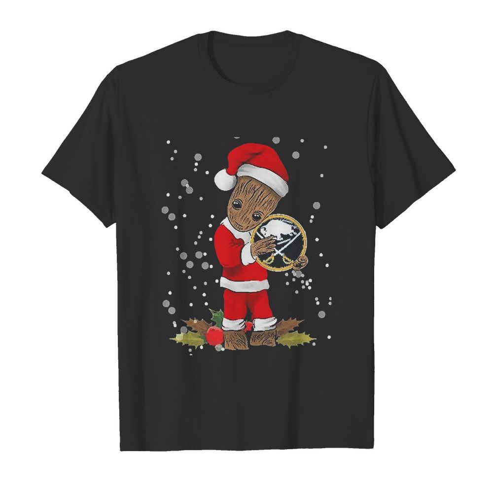 Santa Baby Groot Hug Buffalo Sabres Christmas shirt