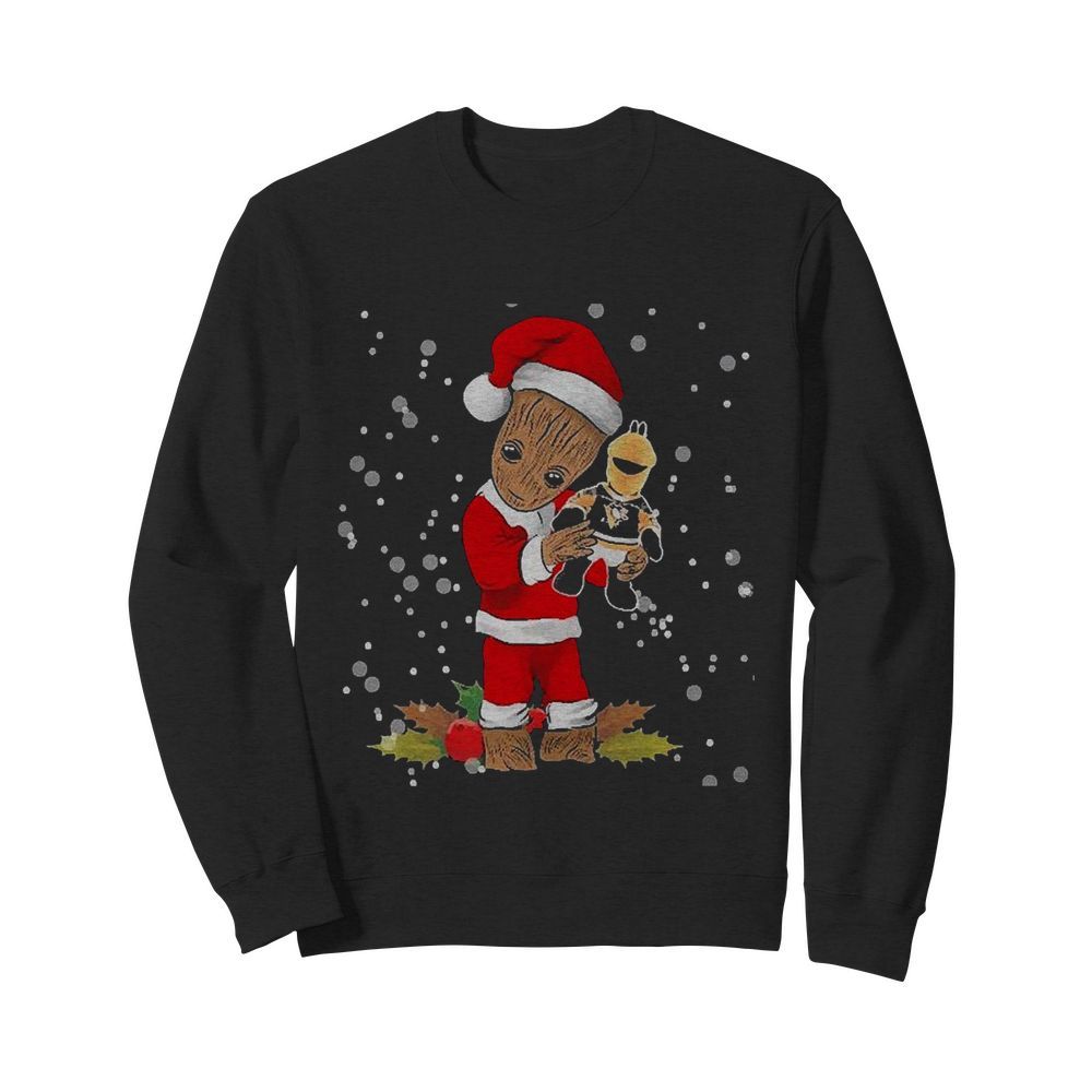 Santa Baby Groot Hug Pittsburgh Penguins Christmas  Unisex Sweatshirt