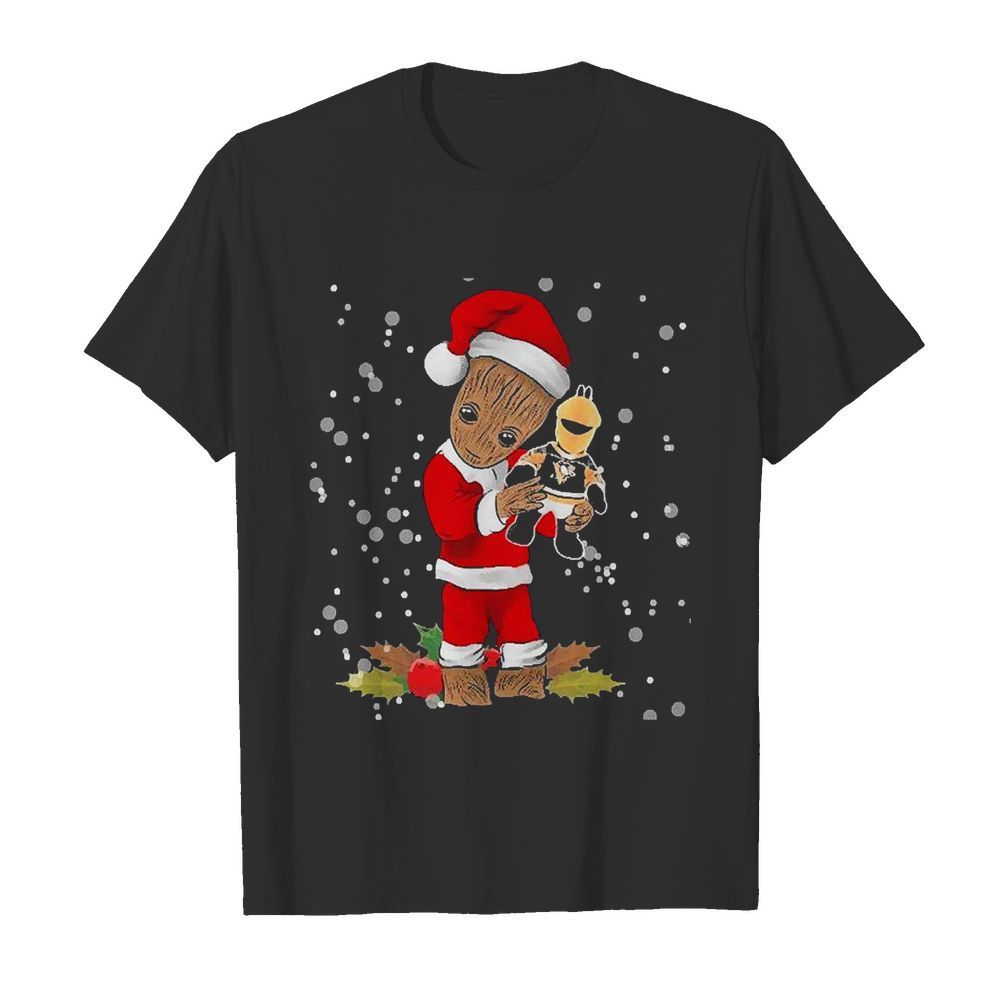 Santa Baby Groot Hug Pittsburgh Penguins Christmas  Classic Men's T-shirt