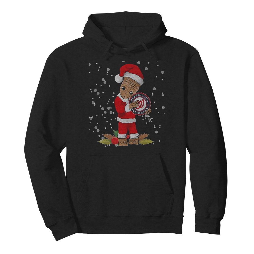 Santa Baby Groot Hug Washington Nationals Christmas  Unisex Hoodie