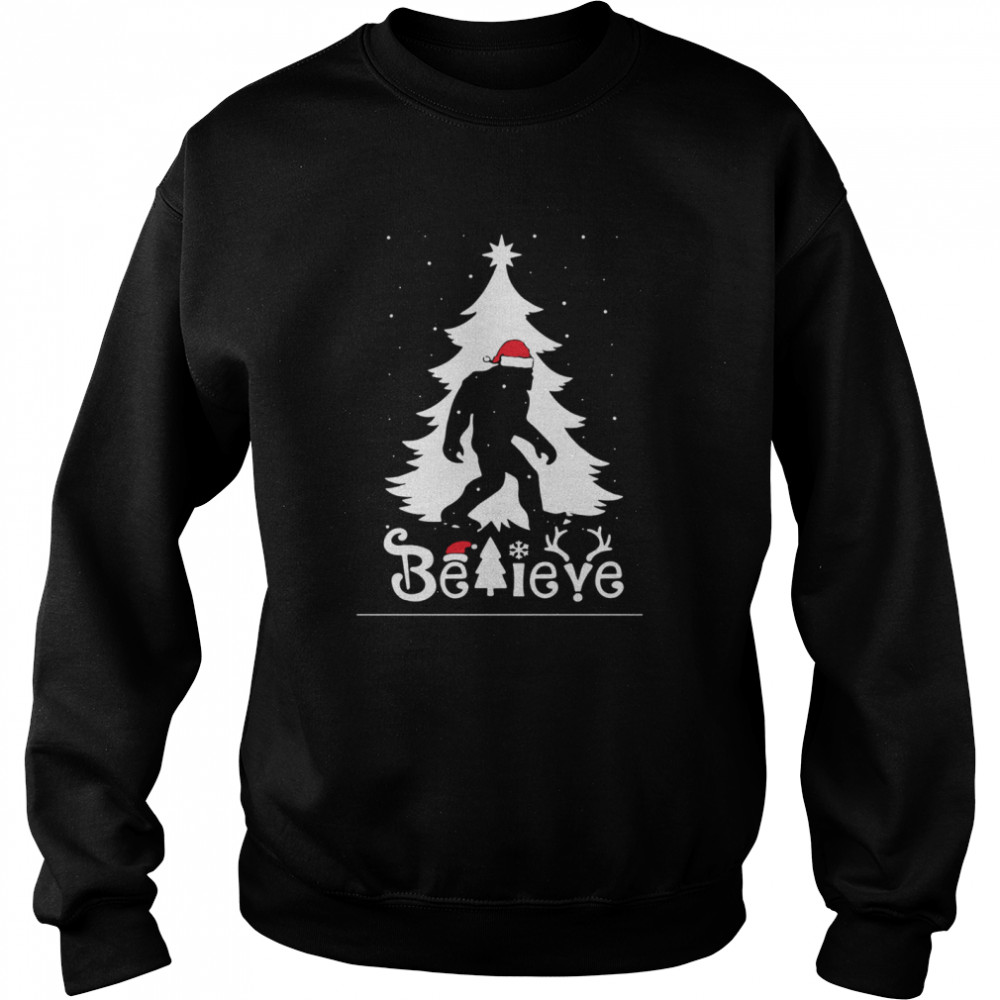 Santa Bigfoot Believe Ugly Christmas  Unisex Sweatshirt