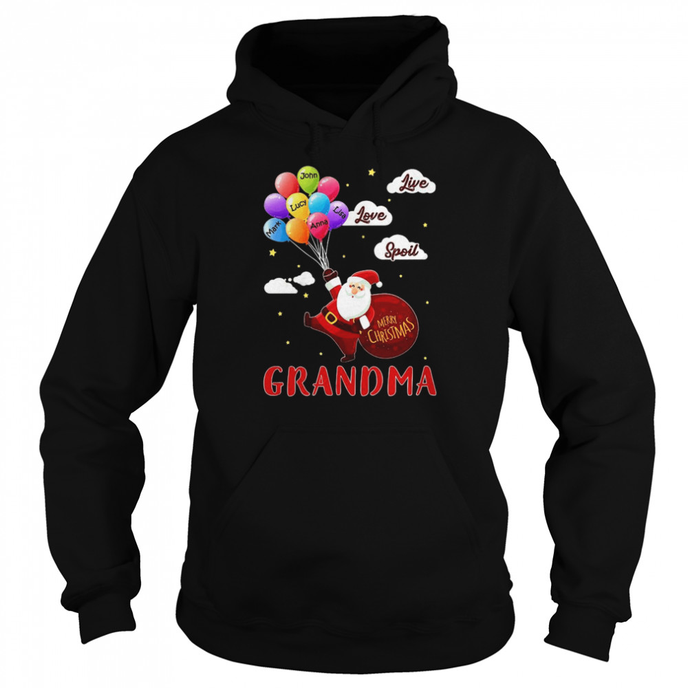 Santa Claus Merry Christmas Grandma Live Love Spoil  Unisex Hoodie