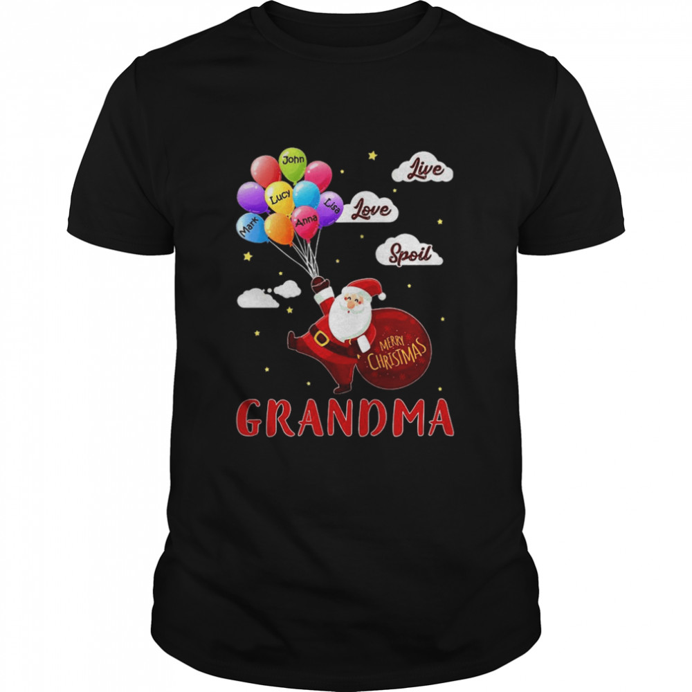 Santa Claus Merry Christmas Grandma Live Love Spoil  Classic Men's T-shirt