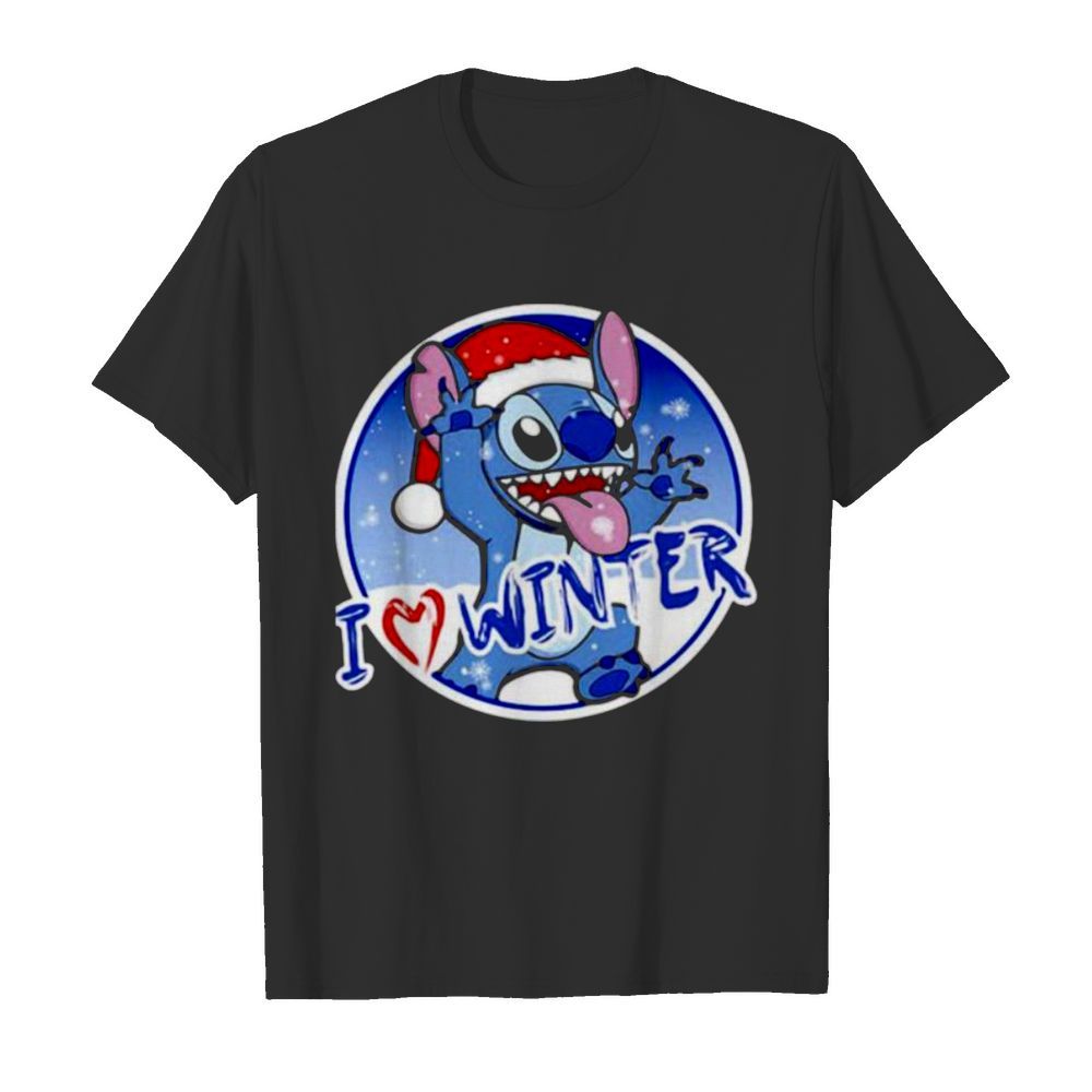 Santa Stitch I love winter Christmas shirt