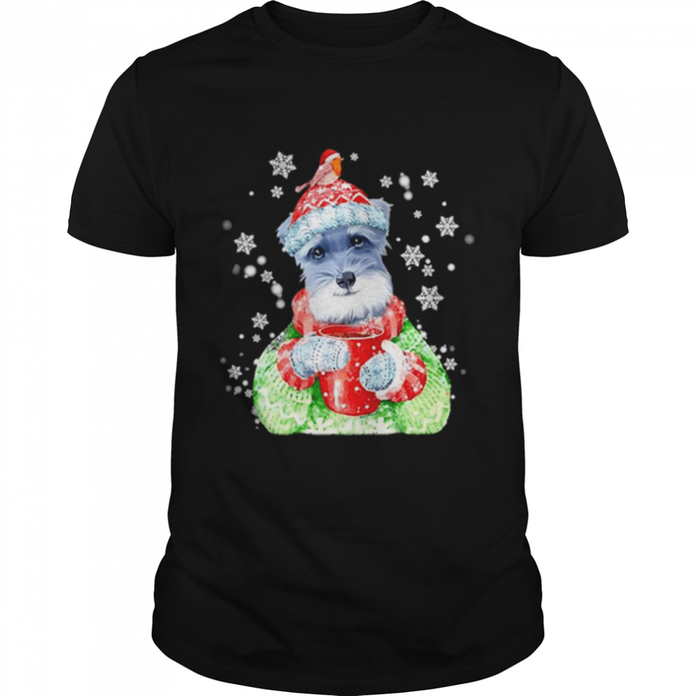 Schnauzer Warm Winter Christmas Dog Lover shirt