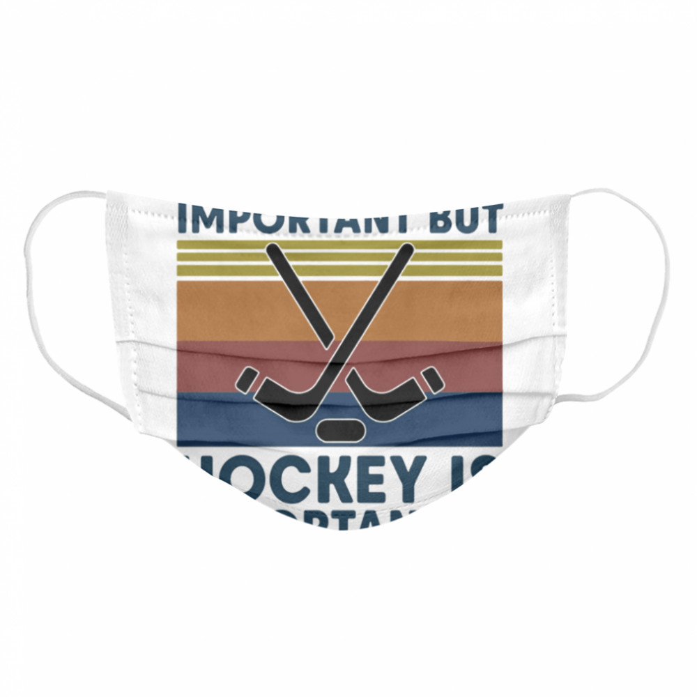 School Is Important But Hockey Is Importanter Vintage Retro  Cloth Face Mask