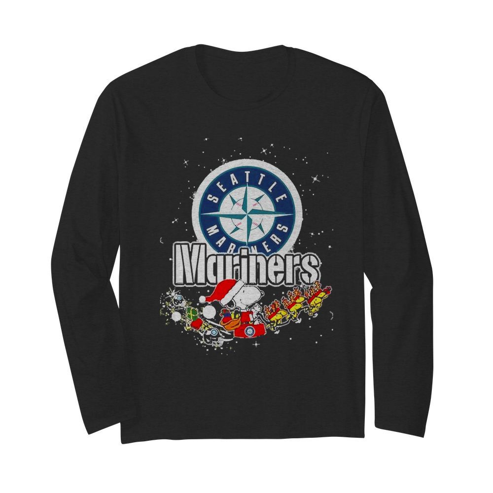 Seattle Mariners Snoopy Christmas  Long Sleeved T-shirt 