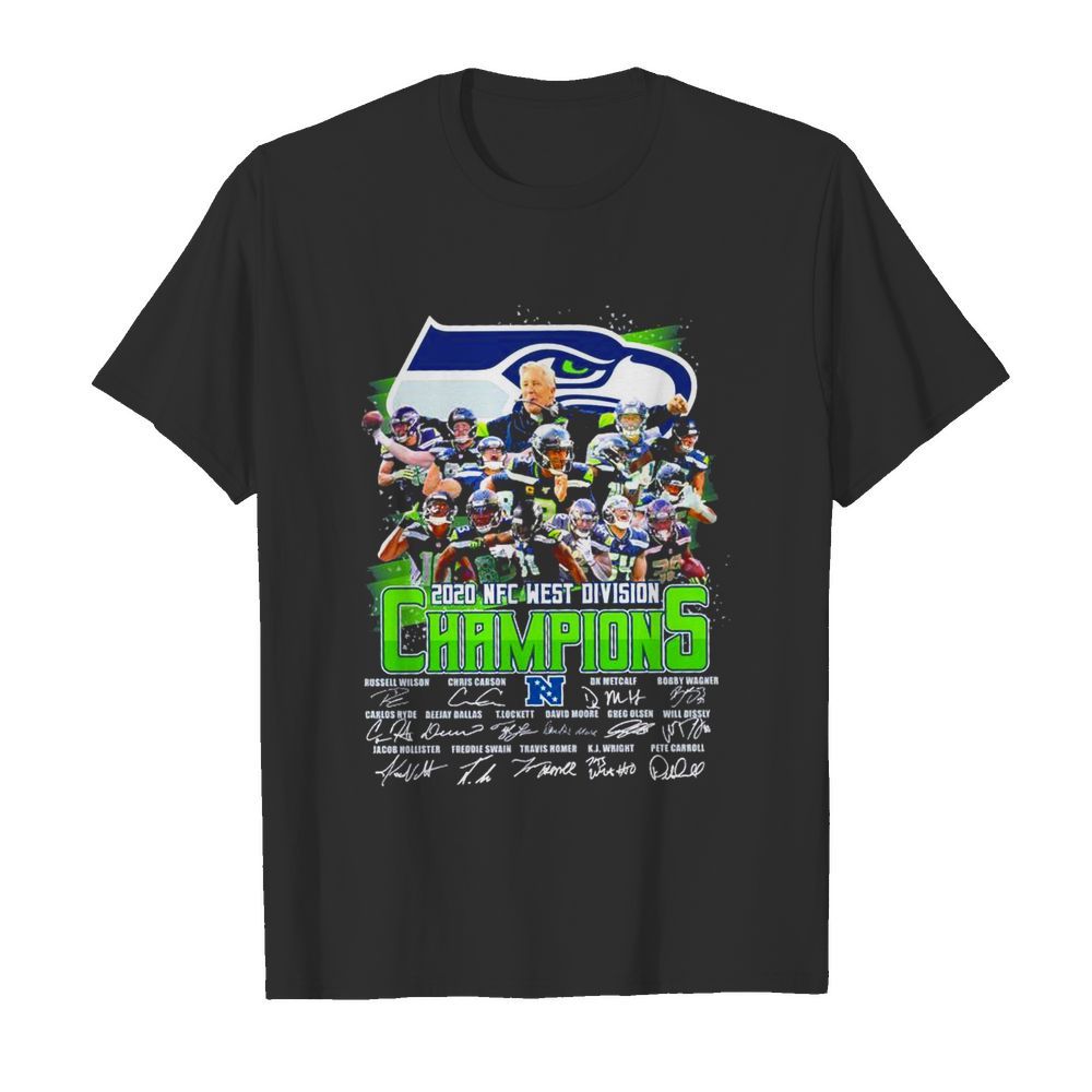 Seattle Seahawks 2020 NFC west division Champions signatures shirt