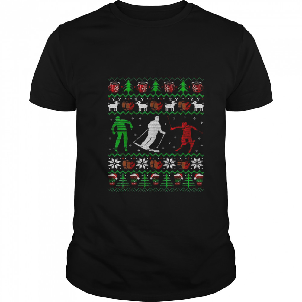 Skiing Coffee Ugly Christmas shirt