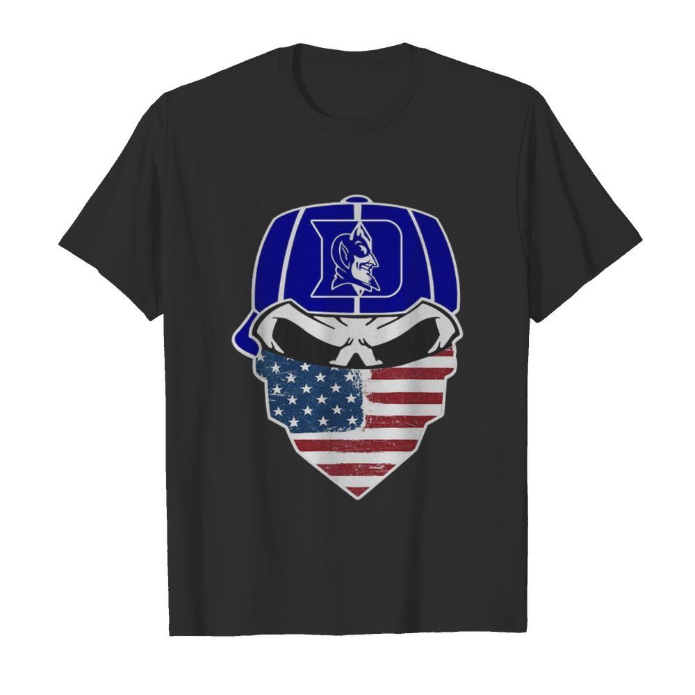 Skull Face Mask American Flag Hat Duke Blue Devils shirt