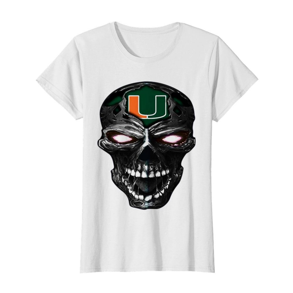 Skull Miami Hurricanes Football  Classic Women's T-shirt