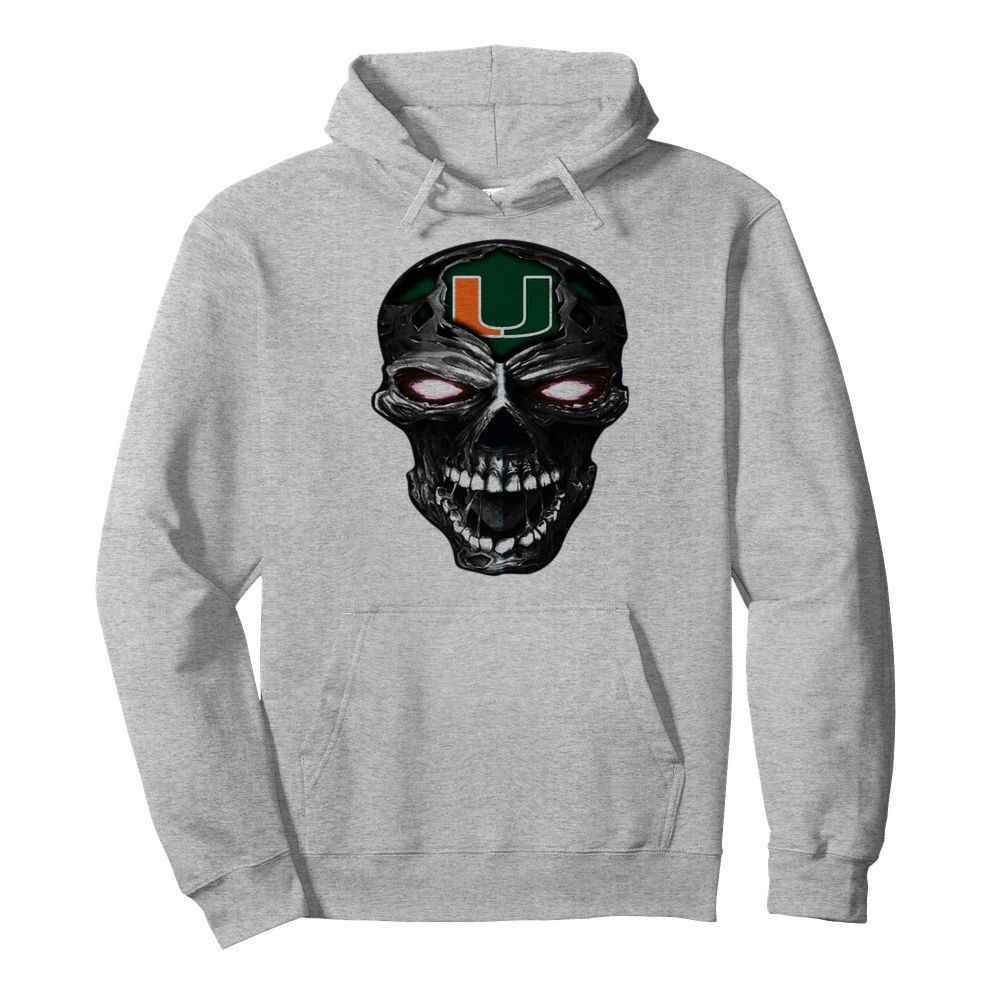 Skull Miami Hurricanes Football  Unisex Hoodie