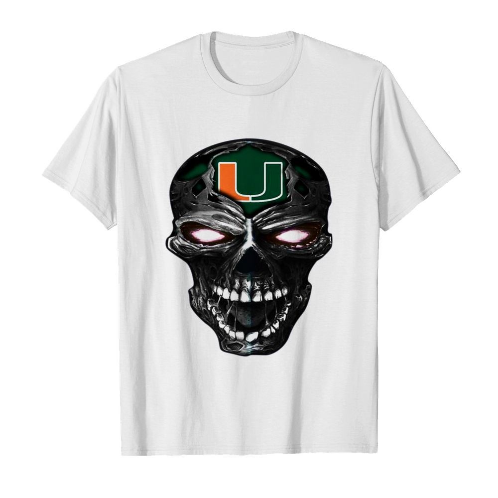 Skull Miami Hurricanes Football  Classic Men's T-shirt