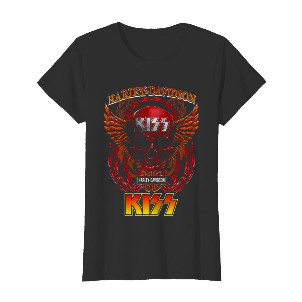 Skull Motor Harley Davidson Cycles Kiss  Classic Women's T-shirt