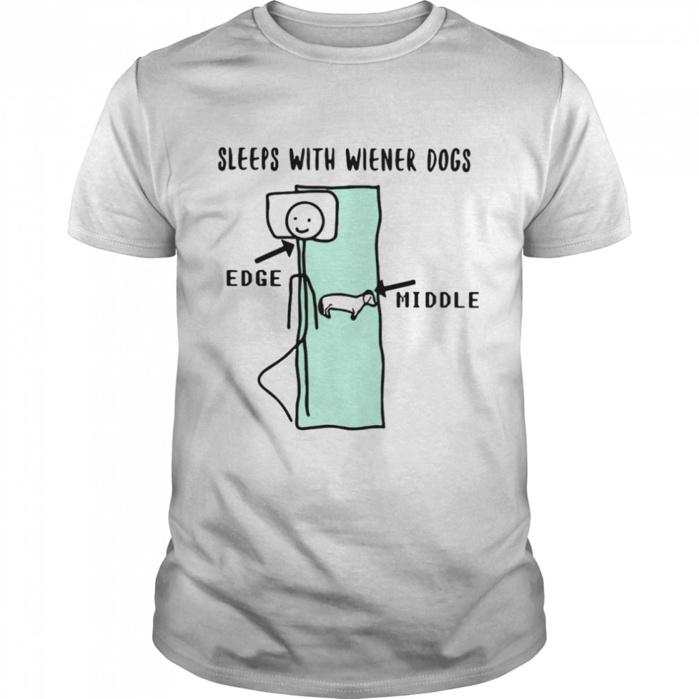 Sleeps With Wiener Dogs Edge Middle  Classic Men's T-shirt