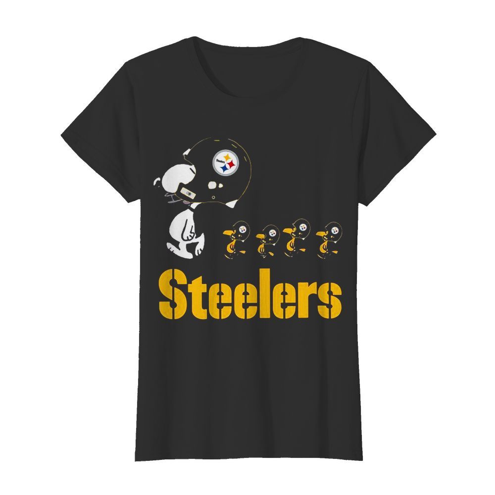 Snoopy And Woodstock The Pittsburgh Steelers  Classic Women's T-shirt