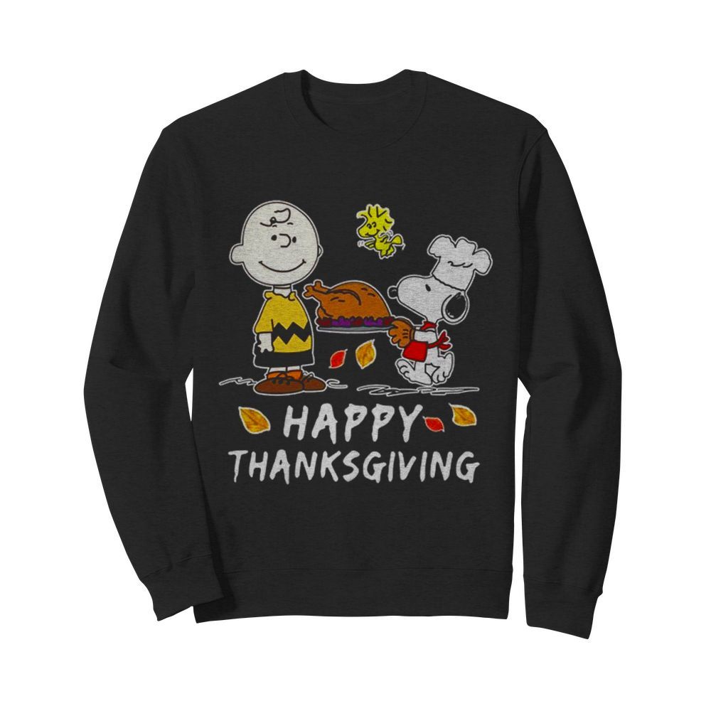 Snoopy Charlie Brown And Woodstock Happy Thanksgiving  Unisex Sweatshirt