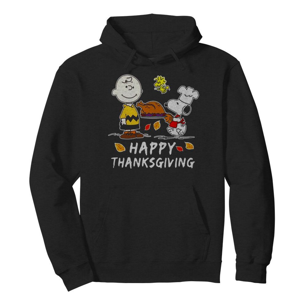 Snoopy Charlie Brown And Woodstock Happy Thanksgiving  Unisex Hoodie