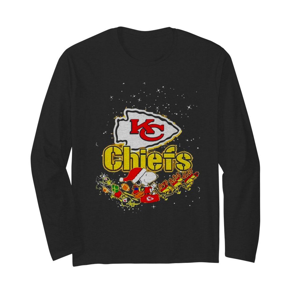 Snoopy Christmas Kansas City Chiefs  Long Sleeved T-shirt 